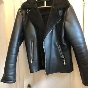 Men’s Black Zara leather look jacket